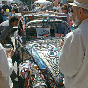 Admiring the workmanship